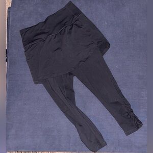 Athleta Black Skirted Leggings hidden pocket High Waisted